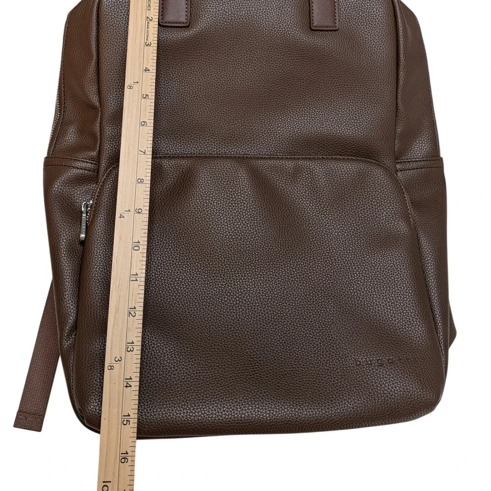 Bugatti BKP2466BU Brown Vegan Leather Laptop Backpack Travel Work Bag